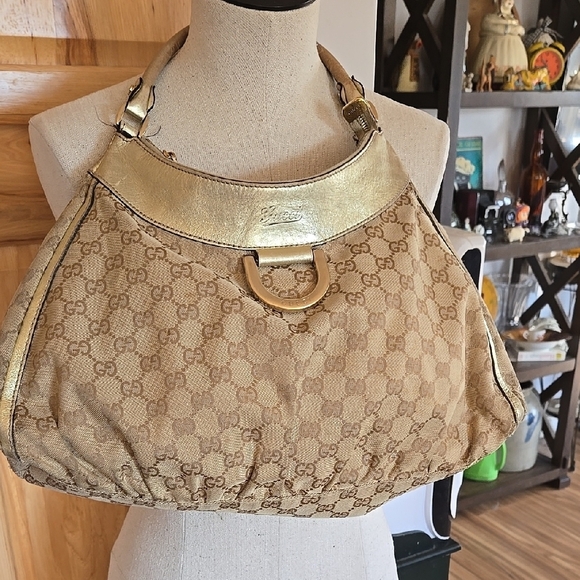 Gucci Handbags - Gucci Beige and Gold Women's Abbey Bag